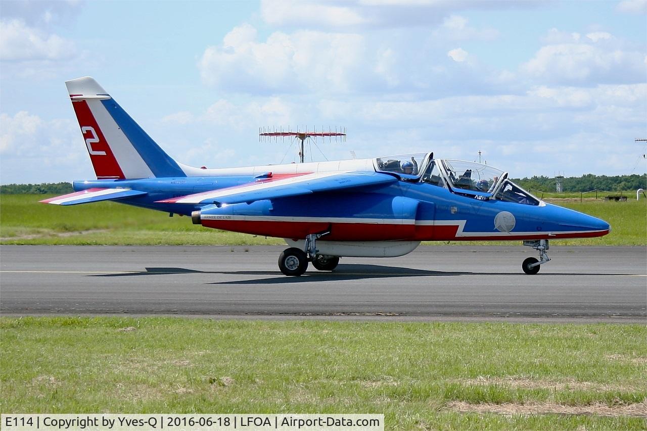 E114, Dassault-Dornier Alpha Jet E C/N E114, Dassault-Dornier Alpha Jet E (F-TERR), Athos 02 of Patrouille de France 2016, Avord Air Base 702 (LFOA) Open day 2016
