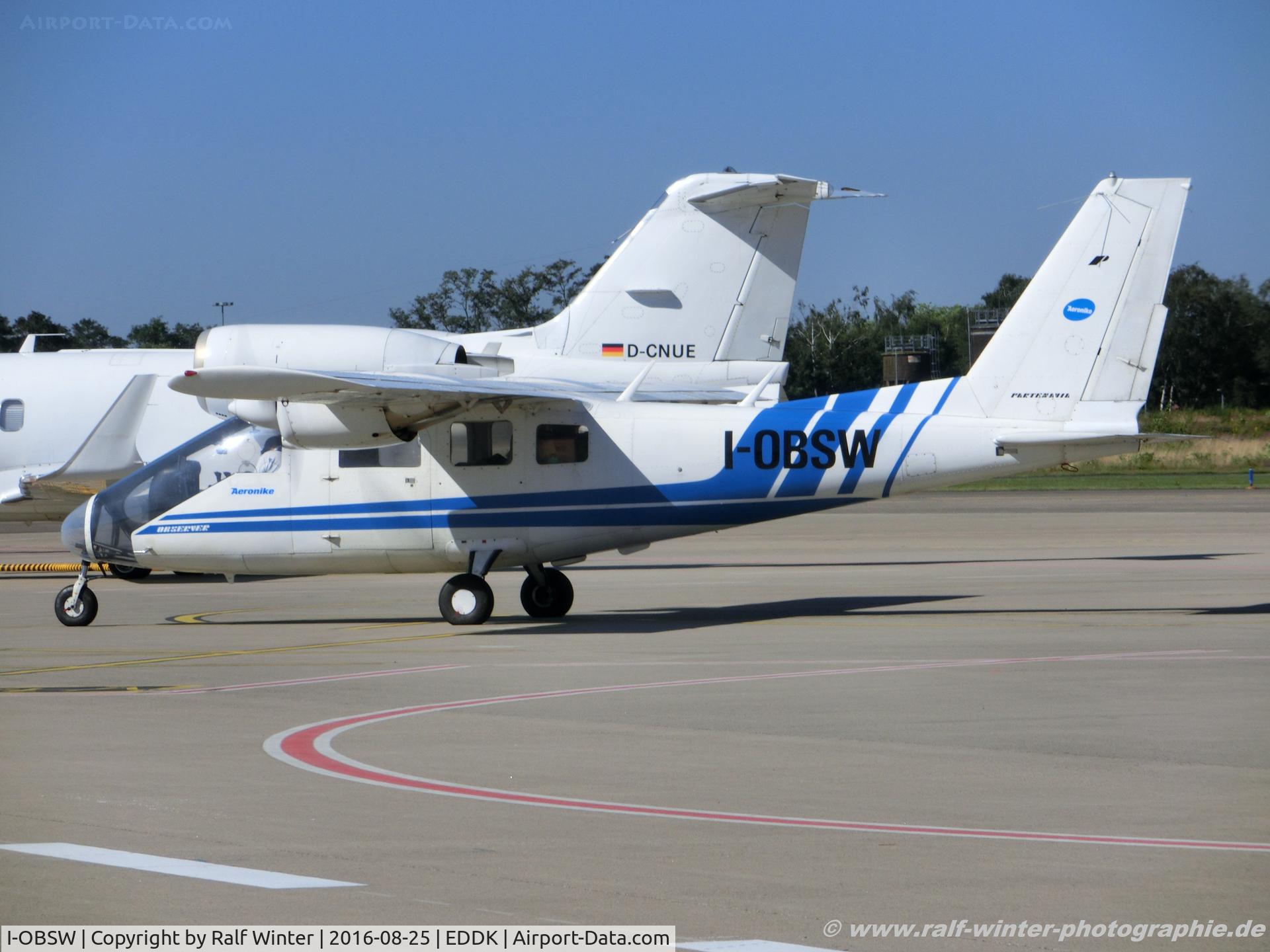 I-OBSW, Partenavia P-68 Observer C/N 331-21-OB, Partenavia P.68B Observer - Private - 331-21-OB - I-OBSW - - 25.08.2016 - CGN