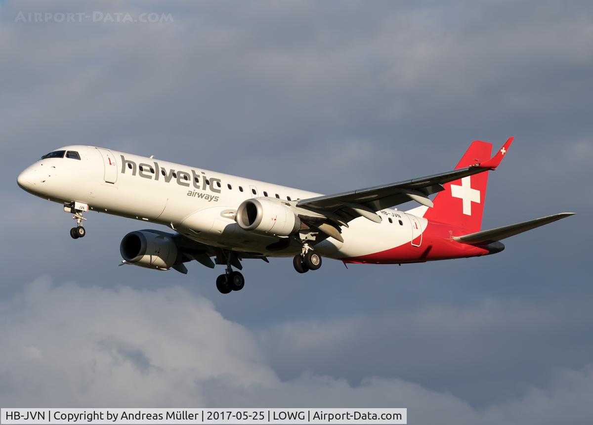 HB-JVN, 2009 Embraer 190LR (ERJ-190-100LR) C/N 19000285, Arriving from Zurich.