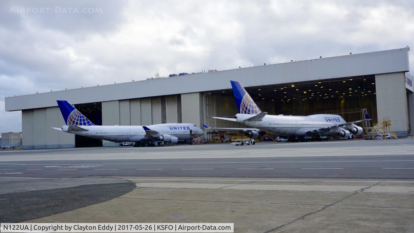N122UA, 1999 Boeing 747-422 C/N 29168, Last year for the United 747's. SFO. 2017.