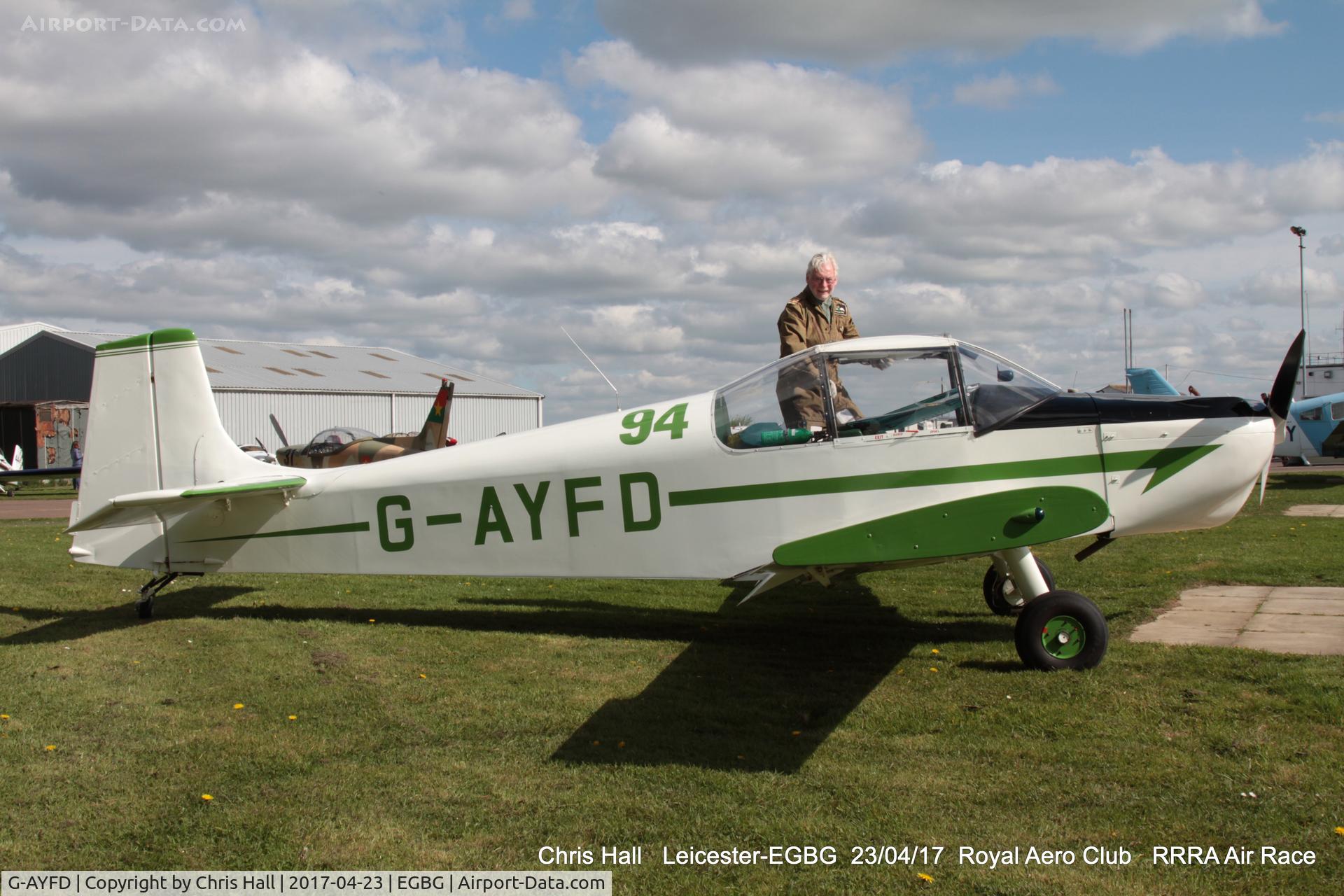 G-AYFD, 1970 Rollason Druine D-62B Condor C/N RAE/645, Royal Aero Club 3R's air race at Leicester