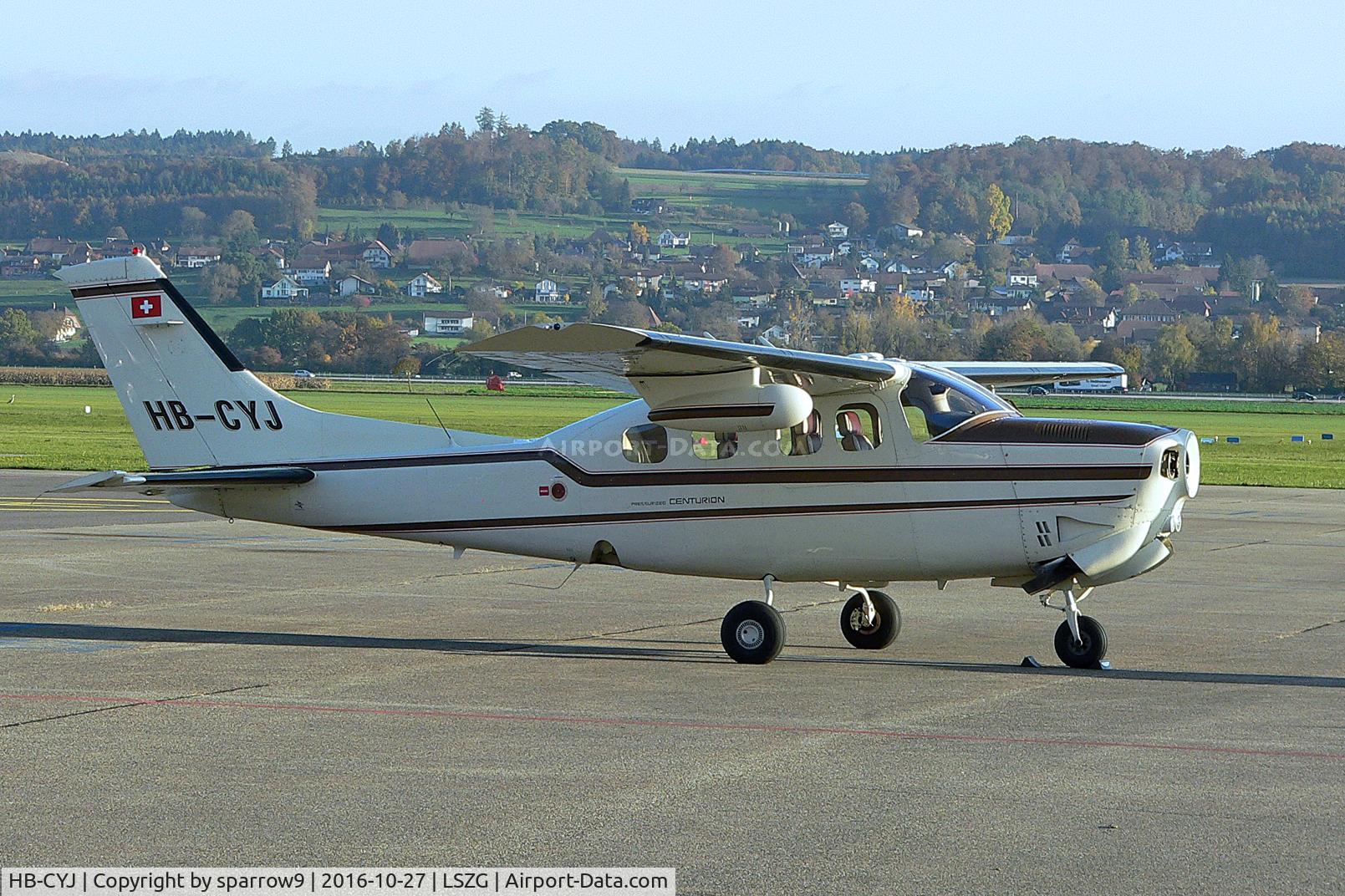 HB-CYJ, 1985 Cessna P210R Pressurised Centurion C/N P21000836, At Grenchen airport