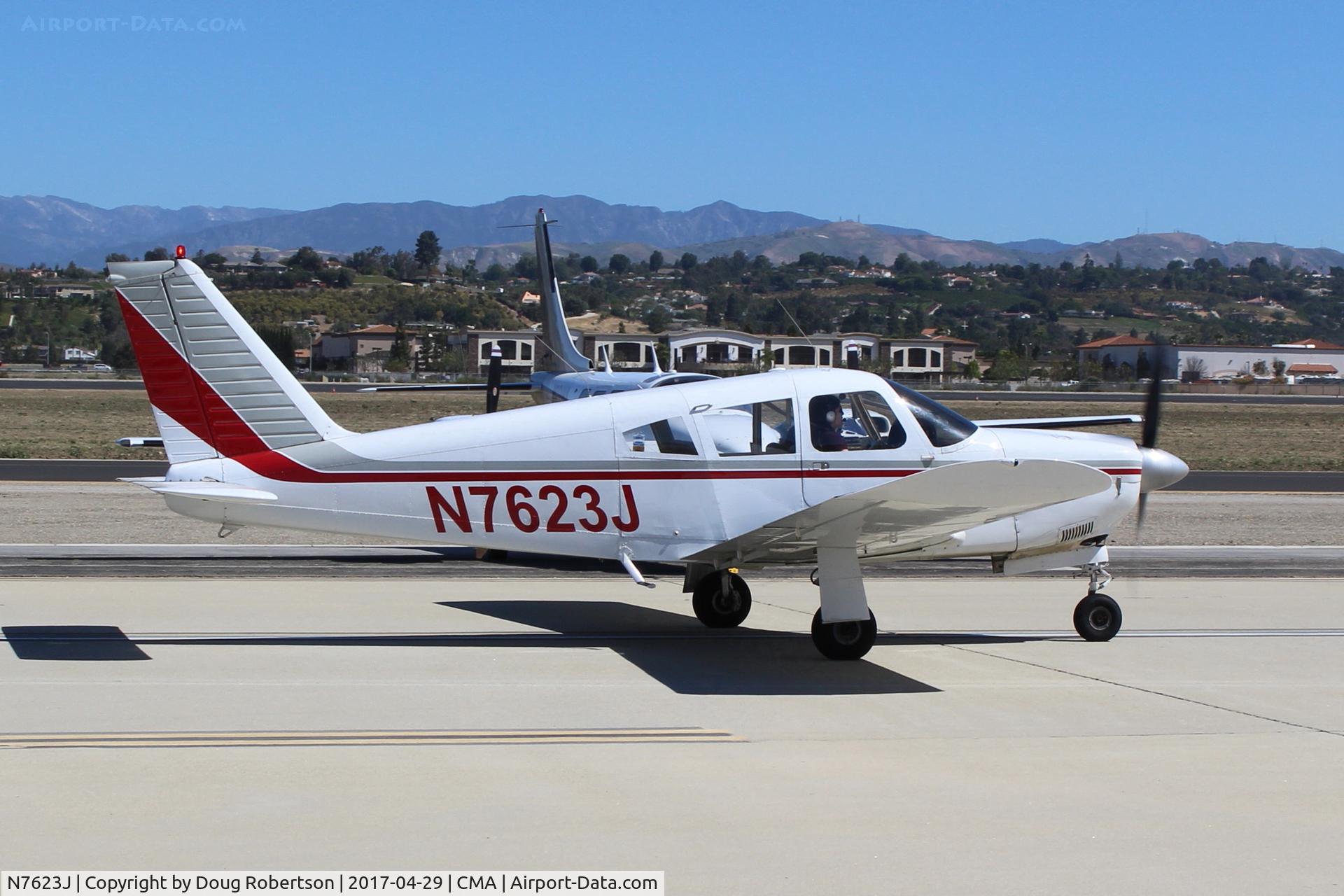 N7623J, 1968 Piper PA-28R-180 Cherokee Arrow C/N 28R-31018, 1968 Piper PA-28R-180 ARROW 180, Lycoming IO-360-B1E 180 Hp, taxi at AOPA FLY-IN