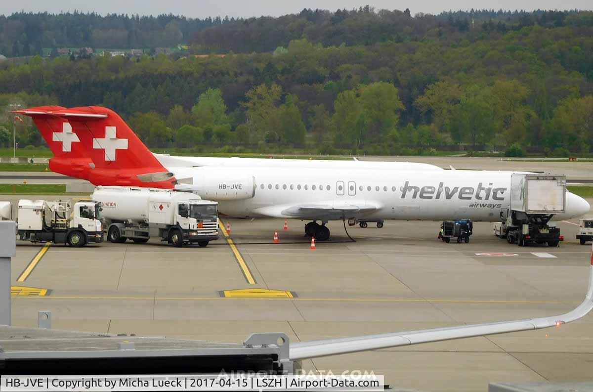 HB-JVE, 1993 Fokker 100 (F-28-0100) C/N 11459, At Zurich