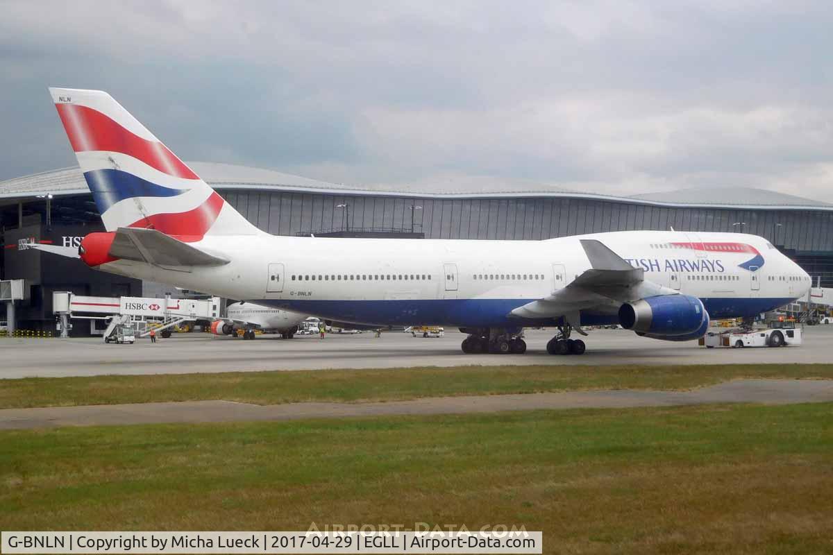 G-BNLN, 1990 Boeing 747-436 C/N 24056, At Heathrow