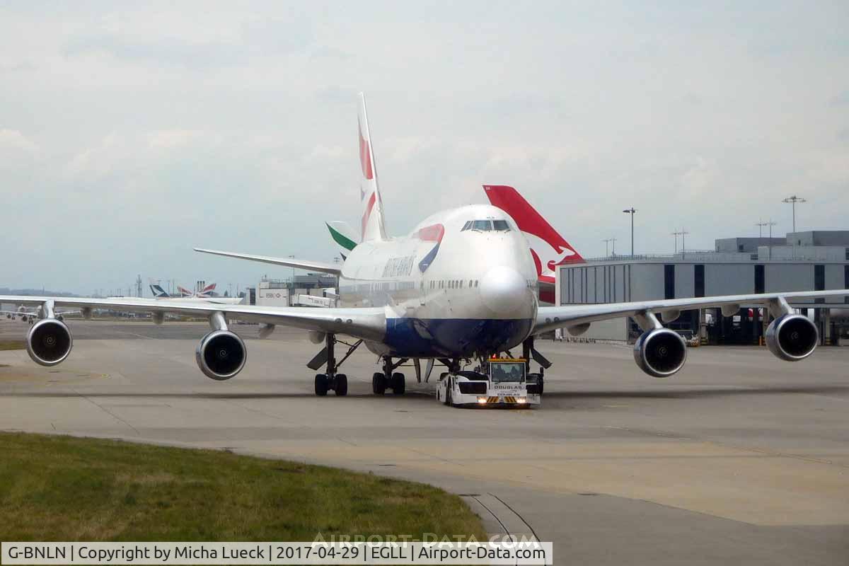 G-BNLN, 1990 Boeing 747-436 C/N 24056, At Heathrow
