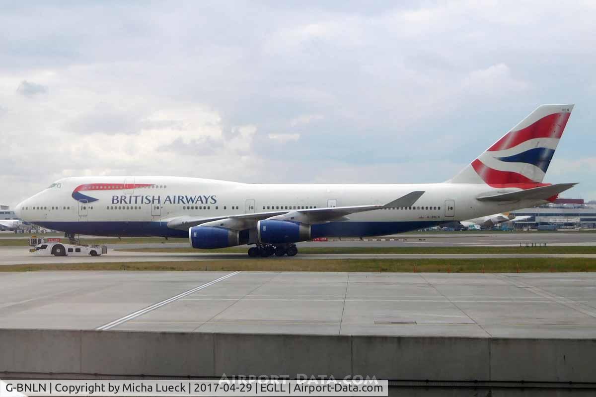 G-BNLN, 1990 Boeing 747-436 C/N 24056, At Heathrow