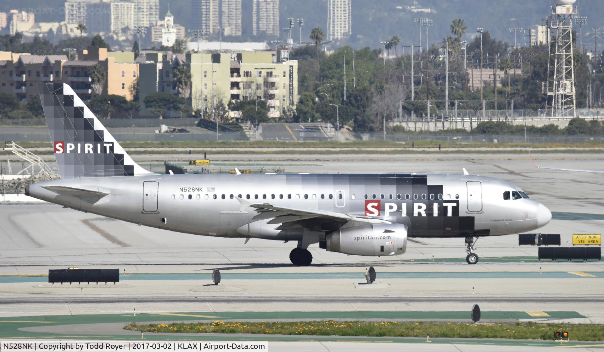 N528NK, 2007 Airbus A319-132 C/N 2983, Taxiing for departure at LAX