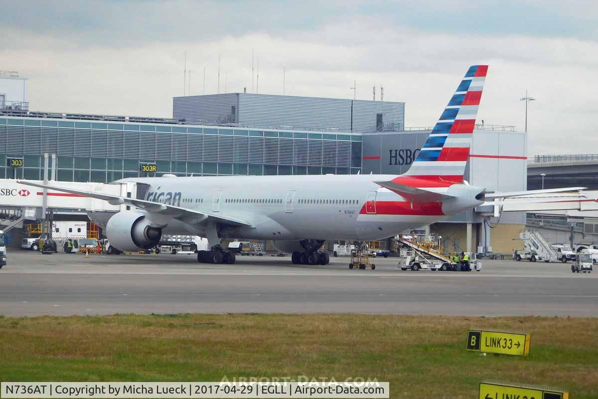 N736AT, 2016 Boeing 777-323/ER C/N 33538, At Heathrow