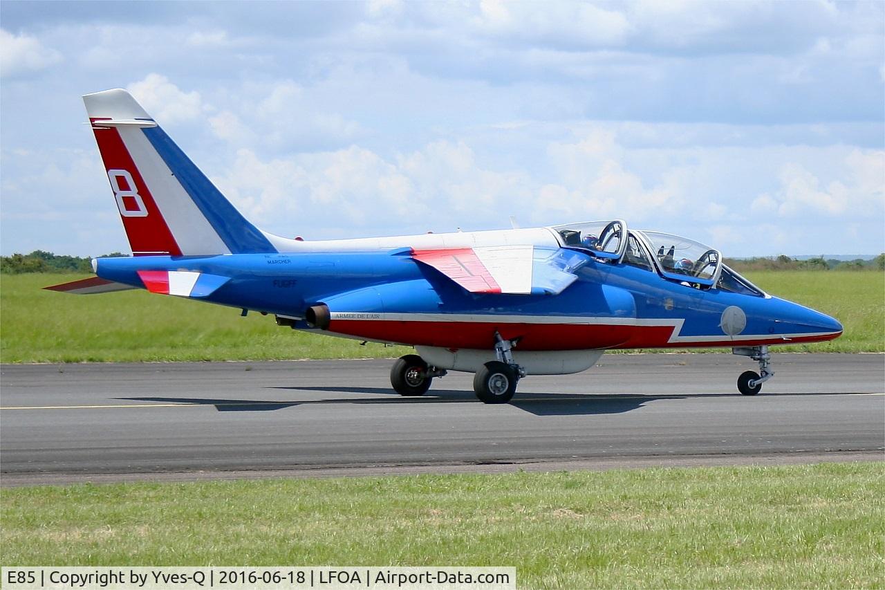 E85, Dassault-Dornier Alpha Jet E C/N E85, Dassault-Dornier Alpha Jet E (F-UGFF), Athos 08 of Patrouille de France 2016, Avord Air Base 702 (LFOA) Open day 2016