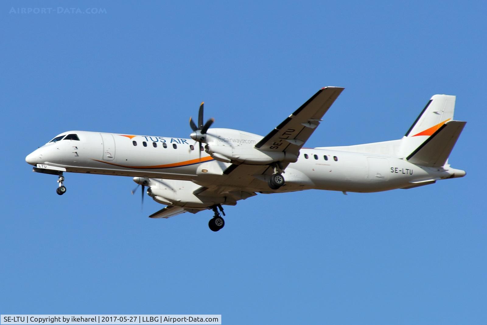 SE-LTU, 1999 Saab 2000 C/N 2000-062, Flight from Larnaca, Cyprus, duration 0h39m, upon landing on runway 12.
