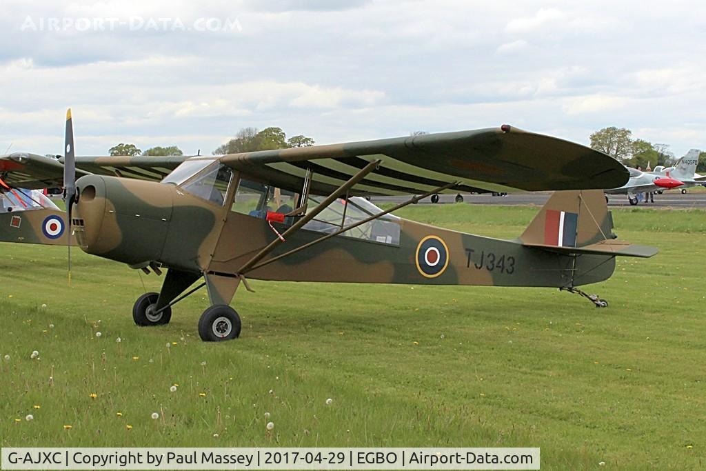 G-AJXC, 1944 Taylorcraft J Auster 5 C/N 1409, @ the Radial&Trainers Fly-In Wolverhampton(Halfpenny Green) Airport(EGBO). Painted as R.A.F.TJ343.