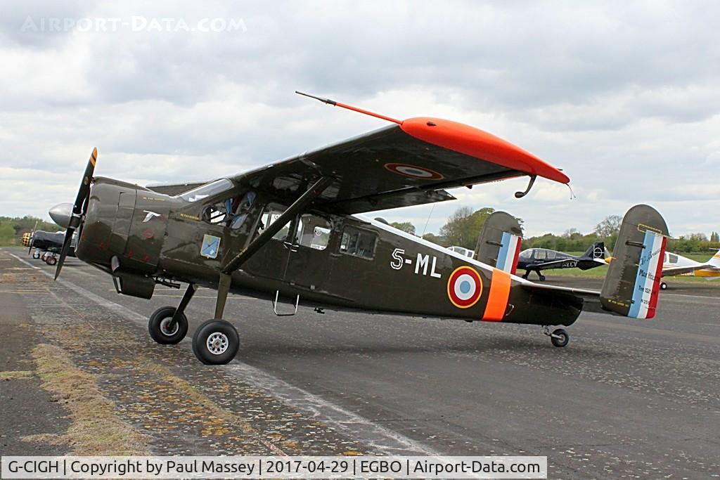 G-CIGH, 1960 Max Holste MH.1521M Broussard C/N 255, @ the Radial&Trainers Fly-In Wolverhampton(Halfpenny Green)Airport. Ex:-F-GGKL. Painted as French A.F.5-ML.