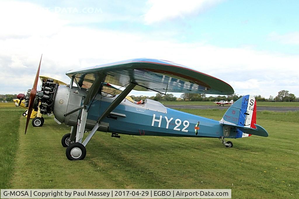 G-MOSA, 1952 Morane-Saulnier MS.317 C/N 351, @ the Radial&Trainers Fly-In Wolverhampton(Halfpenny Green)Airport. Ex:-N351MS. Painted as French Navy HY22/351