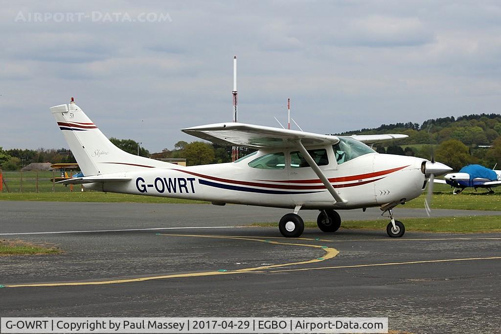 G-OWRT, 1963 Cessna 182G Skylane C/N 182-55077, @ the Radial&Trainers Fly-In Wolverhampton(Halfpenny Green)Airport. Ex:-G-ASUL, N3677U.