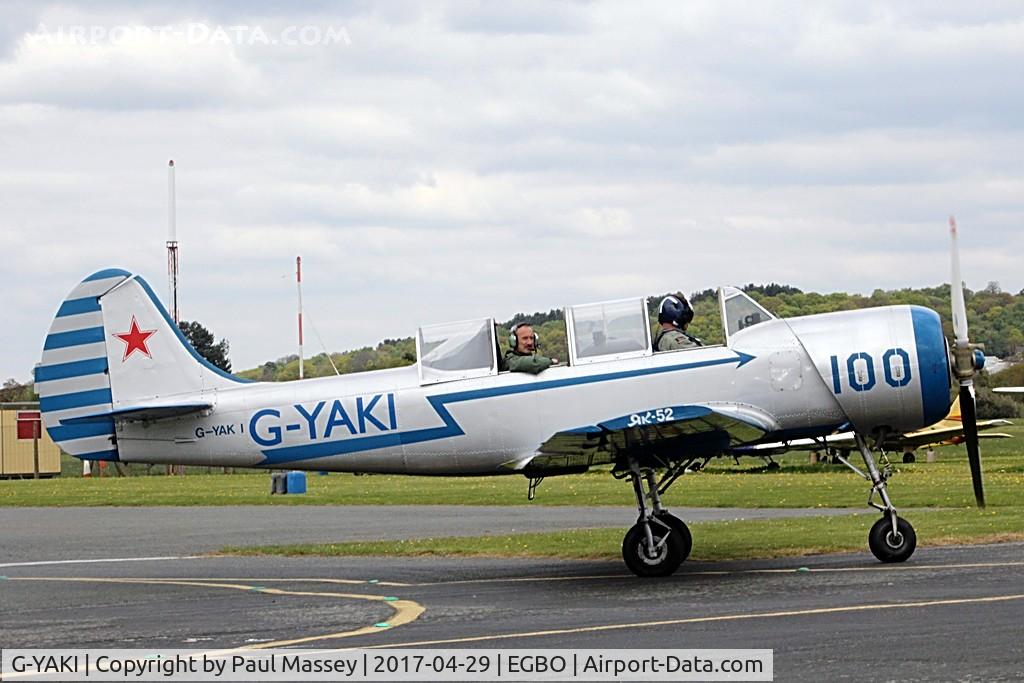 G-YAKI, 1986 Bacau Yak-52 C/N 866904, @ the Radial&Trainers Fly-In Wolverhampton(Halfpenny Green)Airport. Ex:-LY-ANM. Painted as Russian A.F.100.