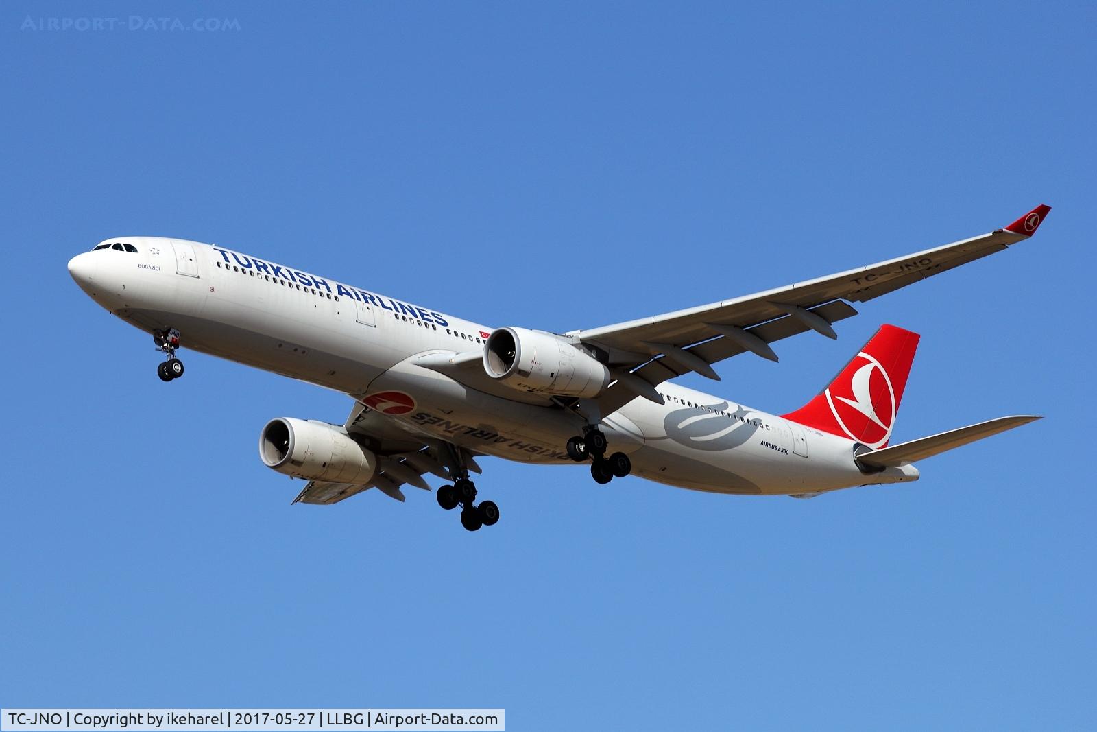 TC-JNO, 2011 Airbus A330-343X C/N 1298, Flight from Istanbul, Turkey, upon landing on runway 12.