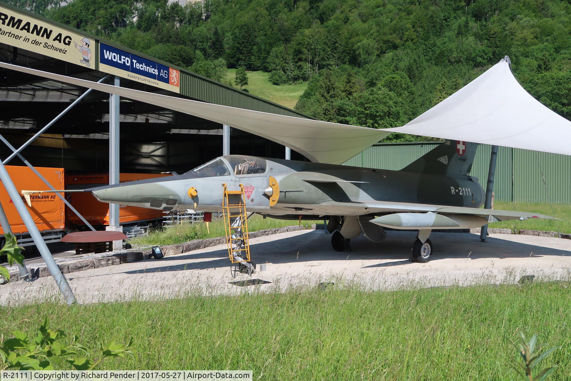 R-2111, Dassault Mirage IIIRS C/N 17-26-143/1039, Gate Guardian, Bettermann AG, Wolfenschiessen, Canton Obwalden, Switzerland
https://www.google.ch/maps/place/46%C2%B055'23.0%22N+8%C2%B023'51.1%22E/@46.923062,8.3953353,17z/data=!3m1!4b1!4m5!3m4!1s0x0:0x0!8m2!3d46.923062!4d8.397524