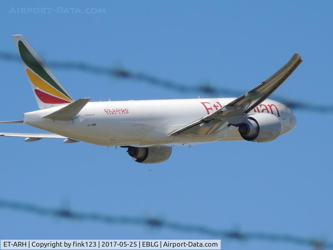 ET-ARH, 2014 Boeing 777-F60 C/N 42030, ETEHOPIAN DEPARTING FROM LIEGE
