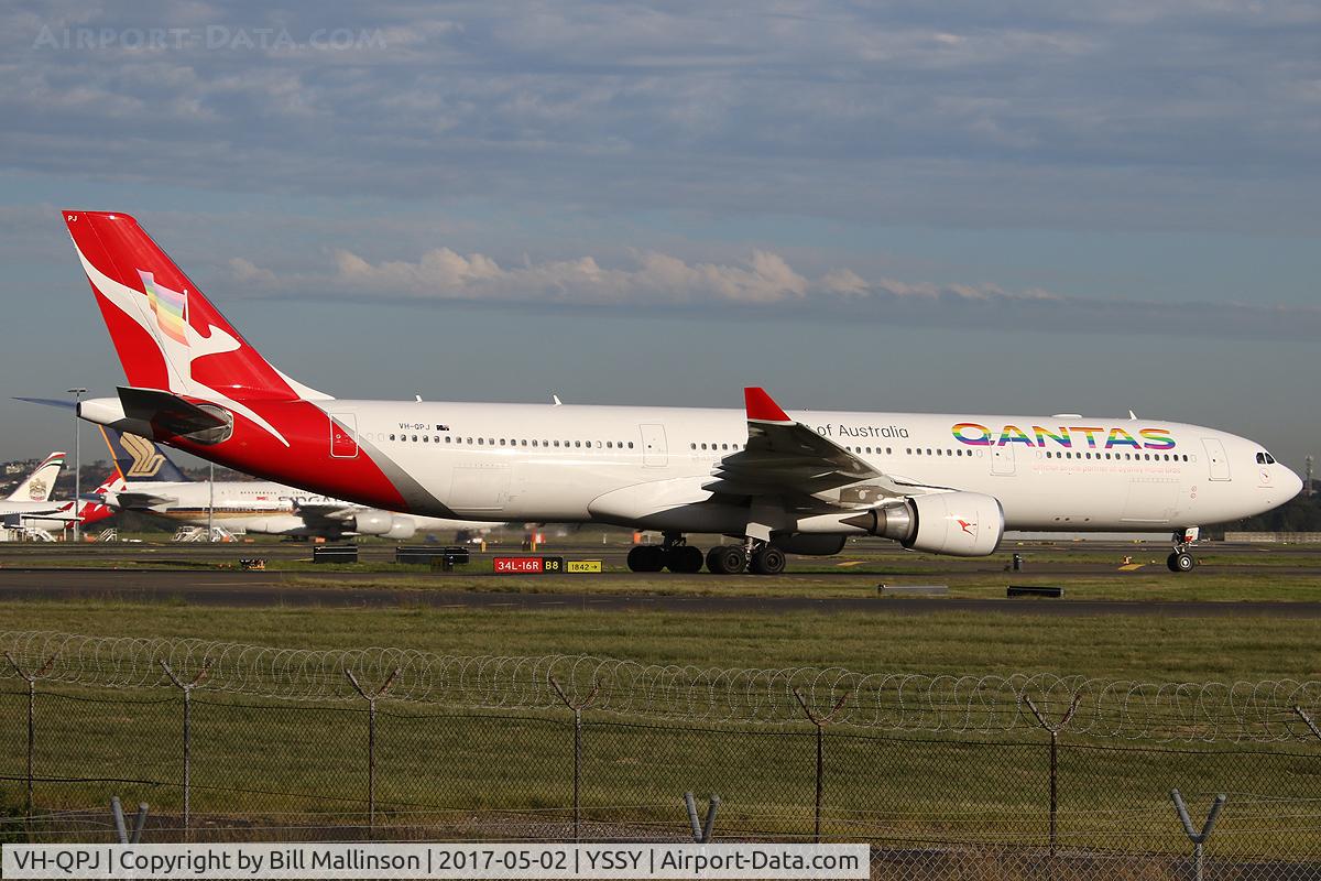 VH-QPJ, 2005 Airbus A330-303 C/N 712, Gay pride c/s