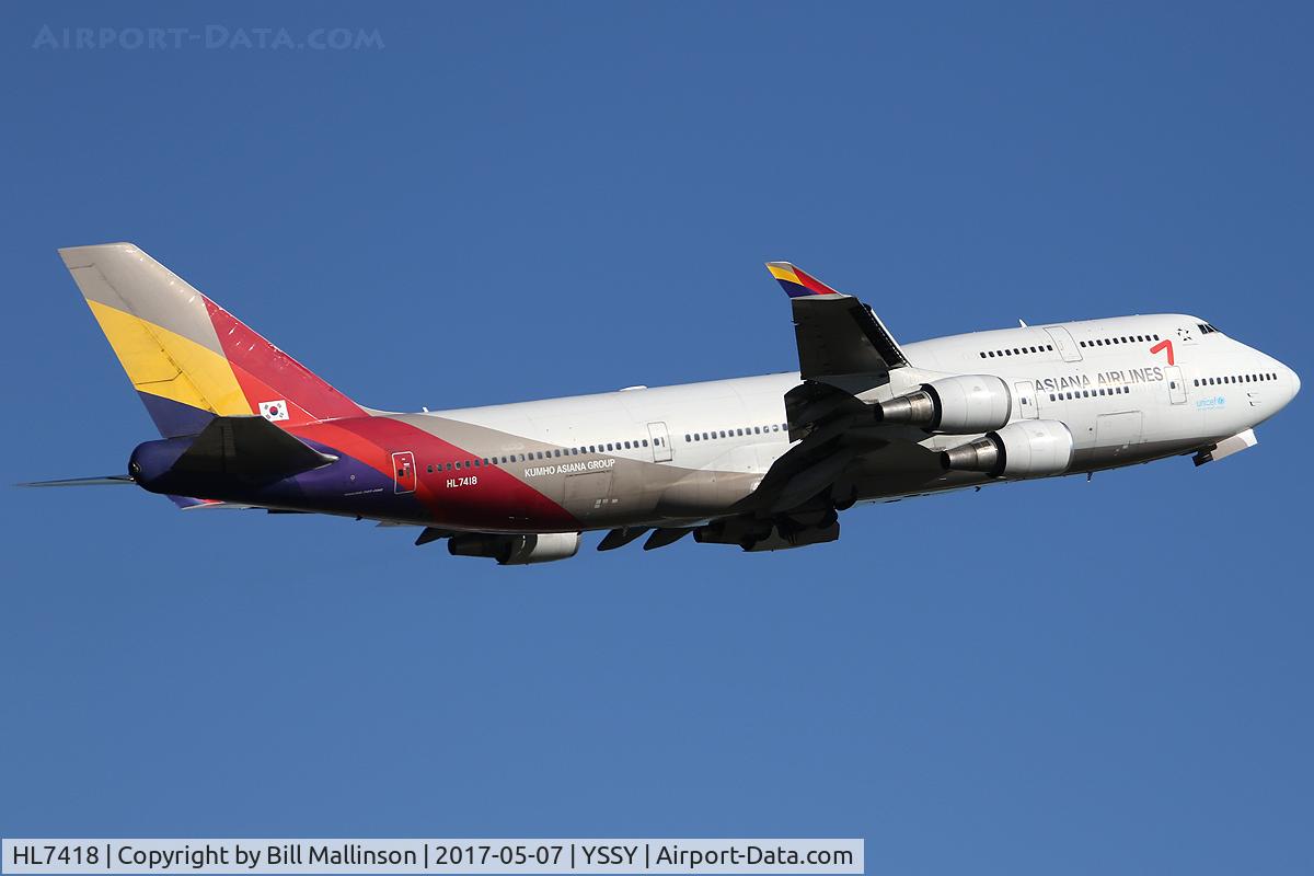 HL7418, 1994 Boeing 747-48E C/N 25780, away to ICN