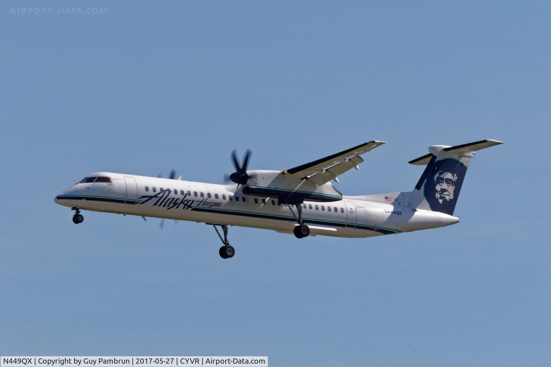N449QX, 2012 Bombardier DHC-8-402 Dash 8 C/N 4410, Landing