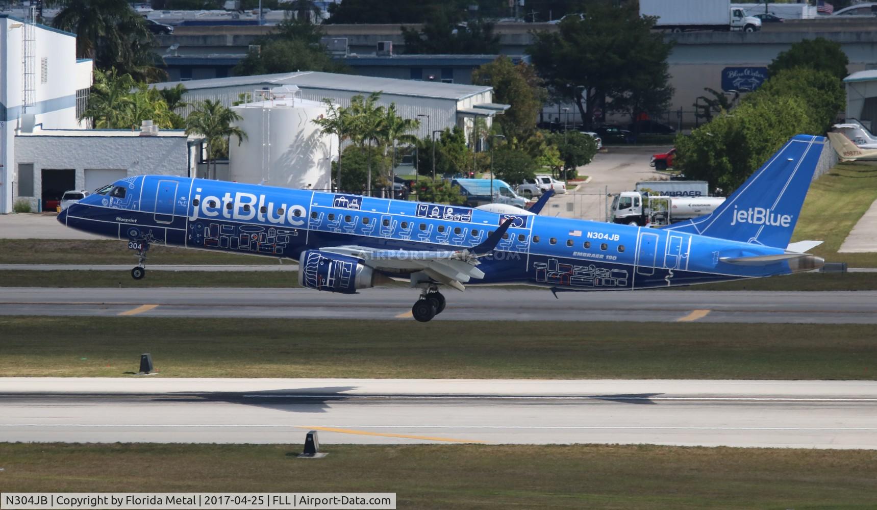 N304JB, 2009 Embraer ERJ-190-100 IGW 190AR C/N 19000257, Jet Blue Blue Print