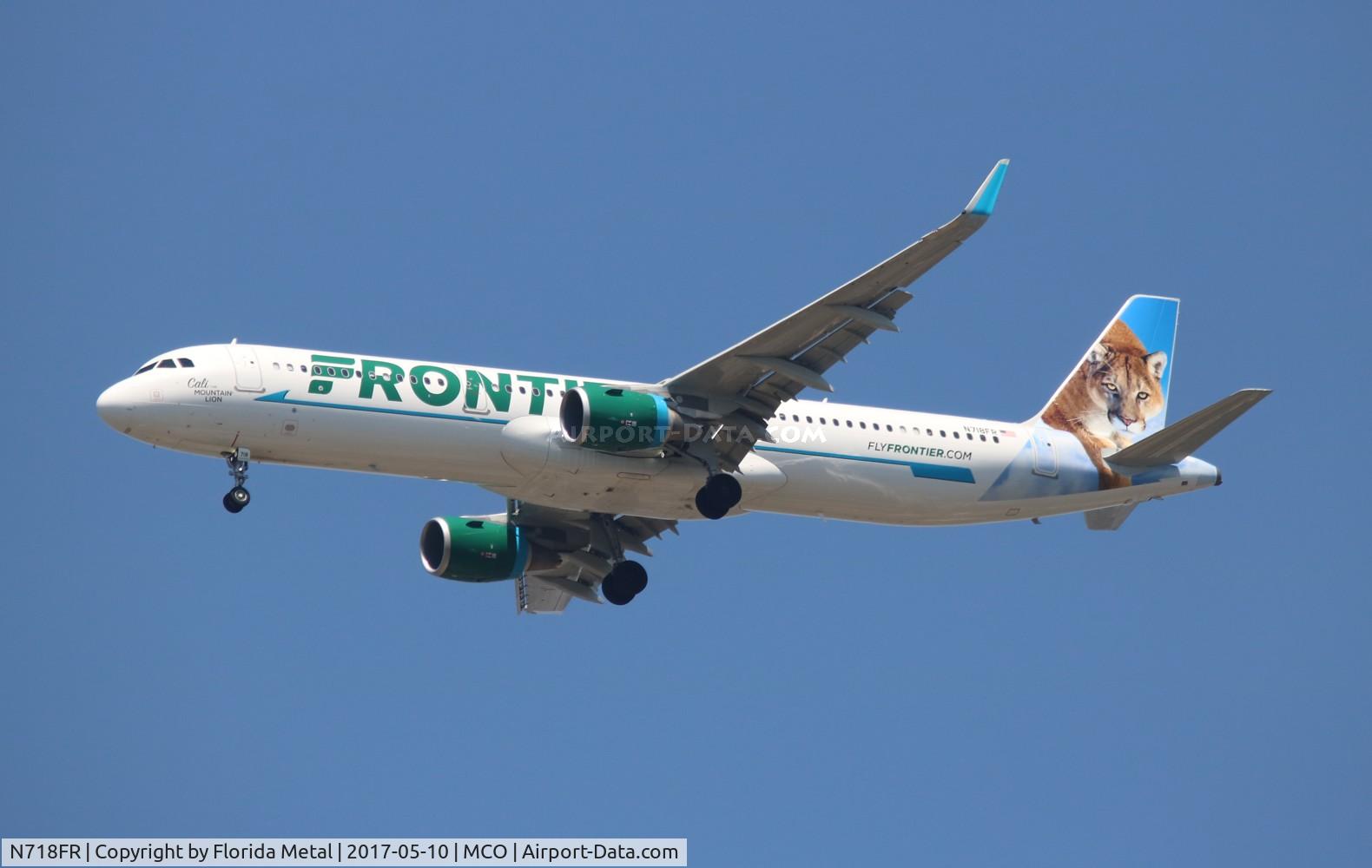N718FR, 2017 Airbus A321-211 C/N 7575, Cali the Mountain Lion