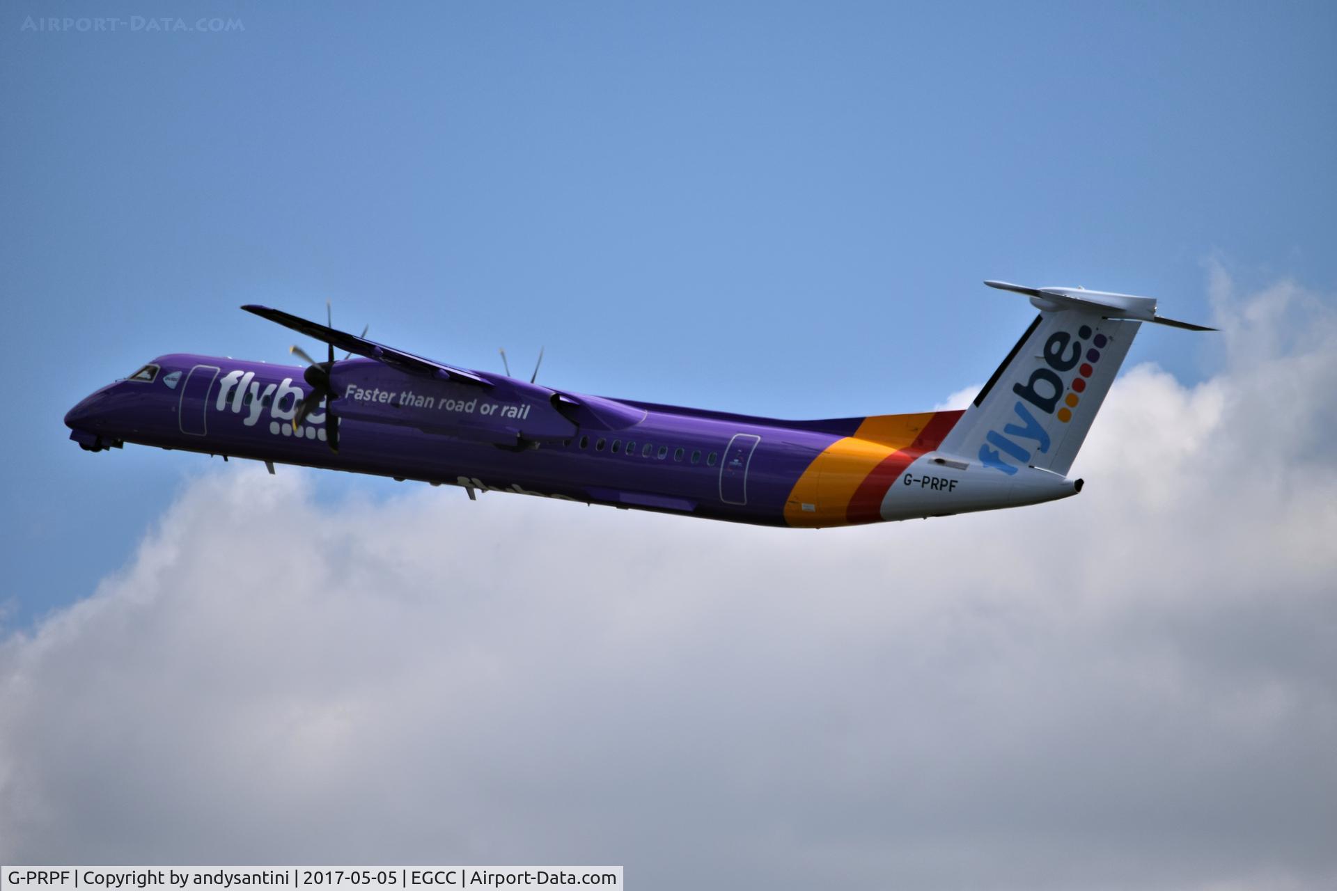 G-PRPF, 2008 Bombardier DHC-8-402 Dash 8 C/N 4195, just took off from man egcc uk