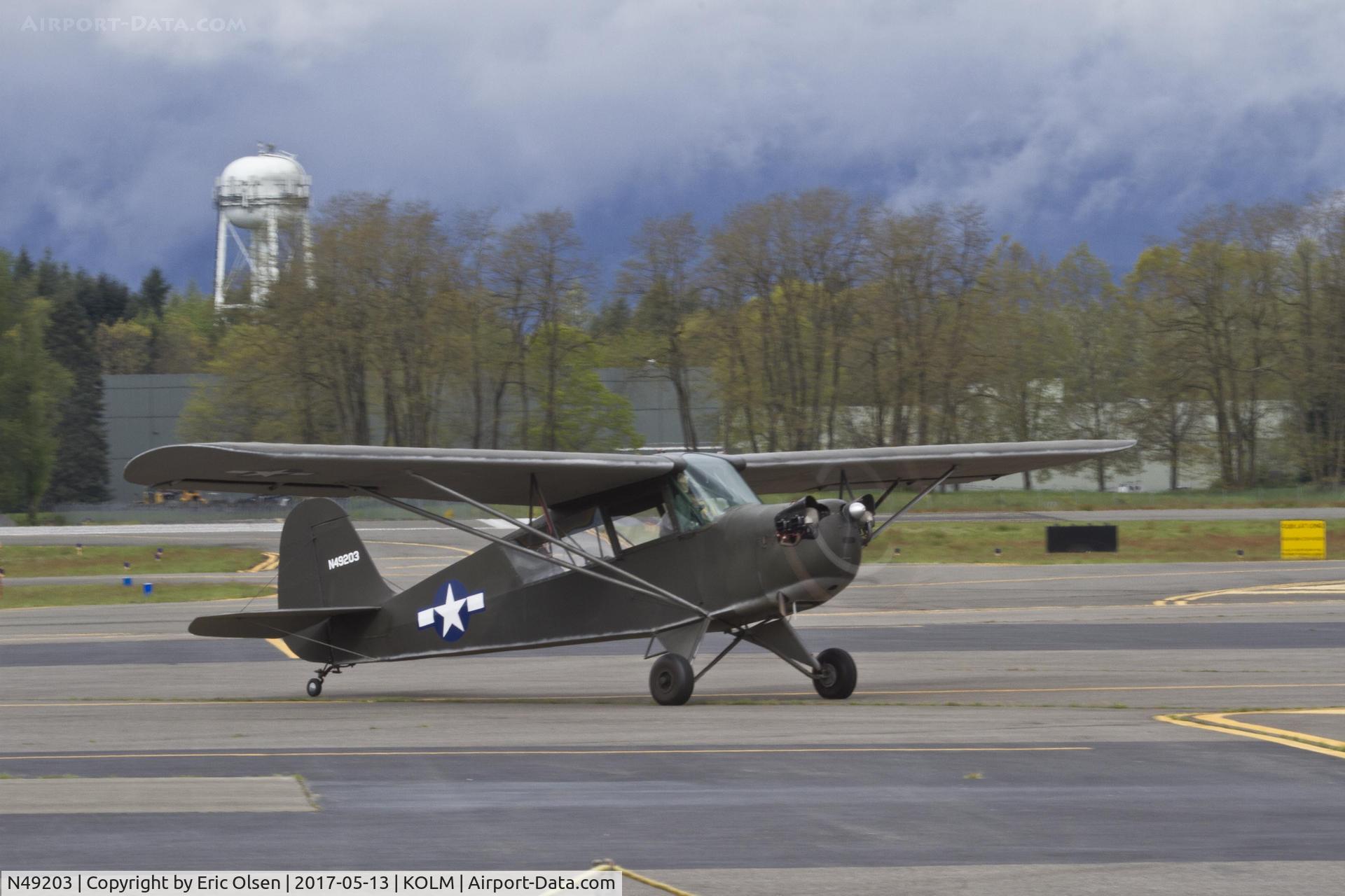 N49203, 1943 Aeronca L-3C C/N 058B-7662, Aeronca taxing as part of a B-17 visit.