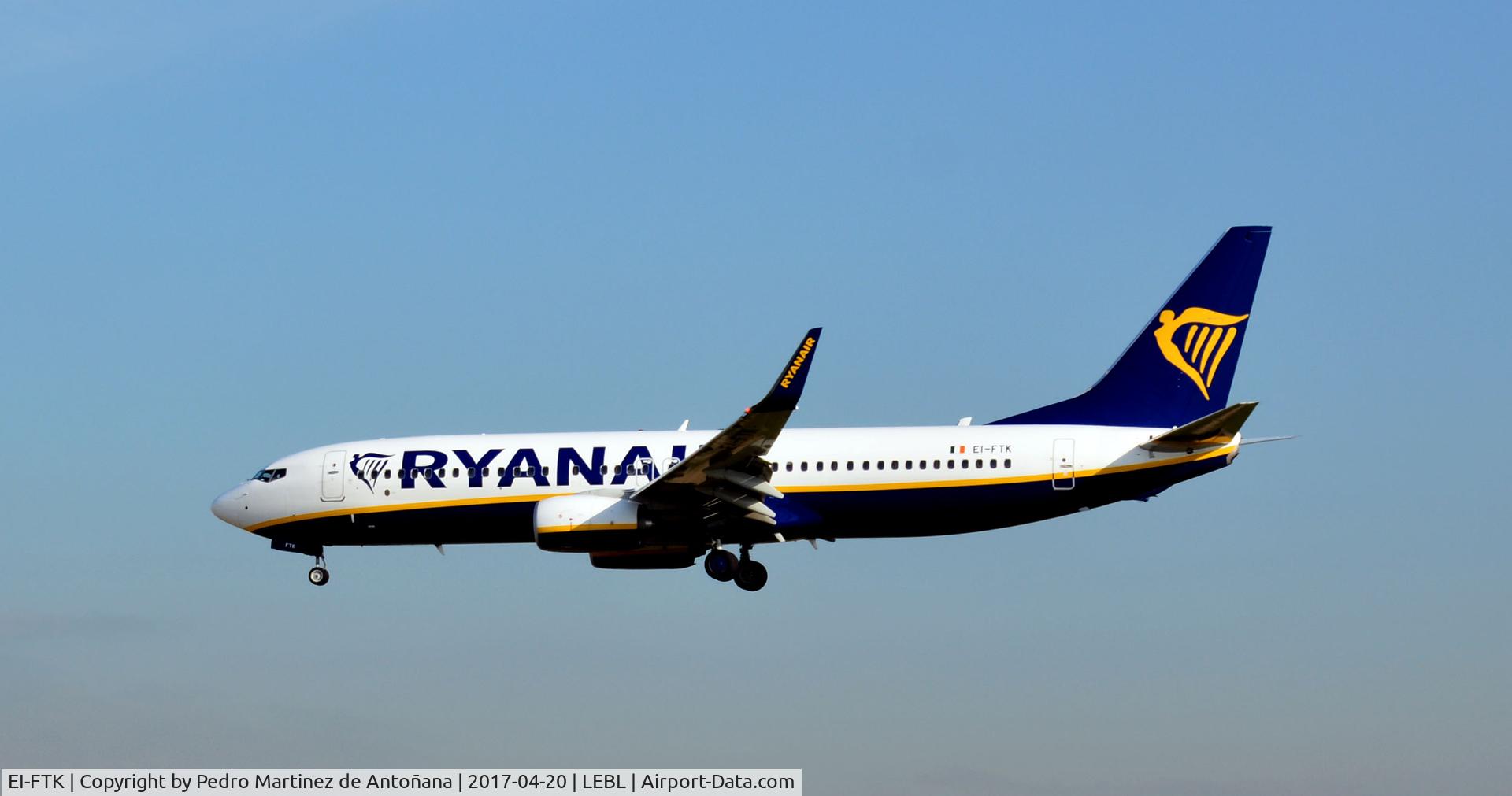 EI-FTK, 2016 Boeing 737-8AS C/N 44761, El Prat  -  Barcelona  -  España