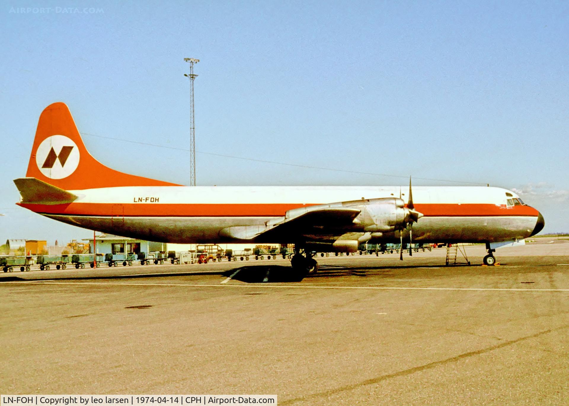 LN-FOH, 1957 Vickers Viscount 779D C/N 250, Copenhagen 14.4.1974