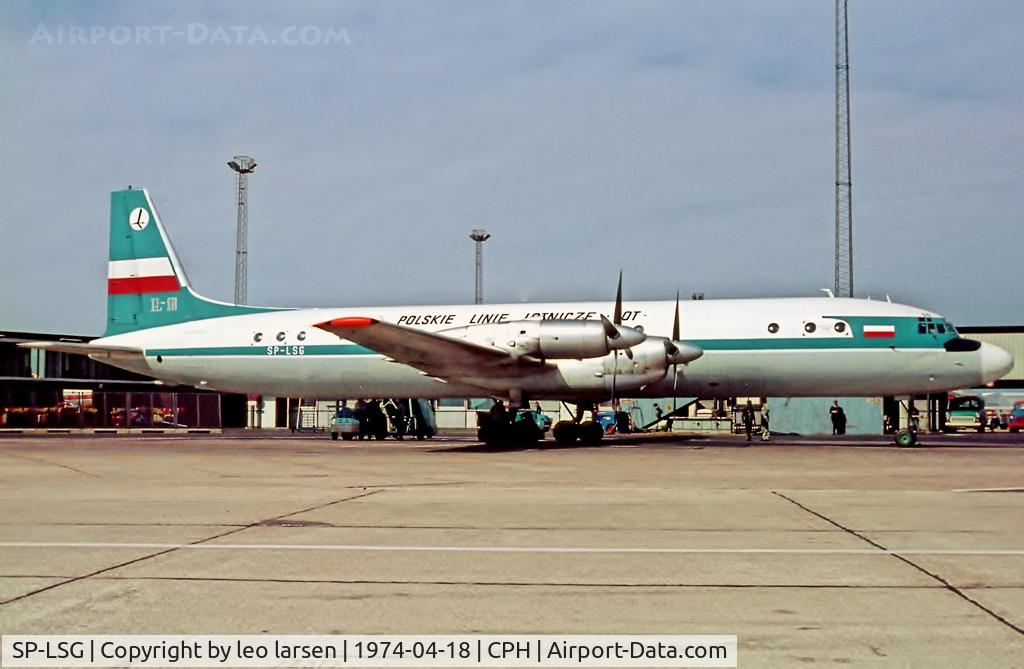 SP-LSG, 1965 Ilyushin Il-18E C/N 185008603, Copenhagen 18.4.1974