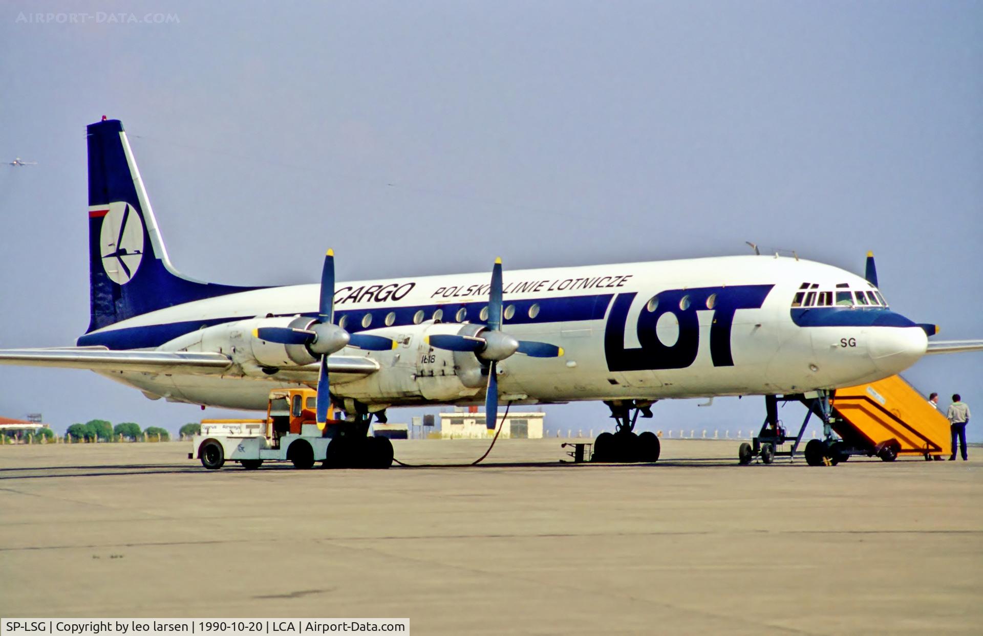 SP-LSG, 1965 Ilyushin Il-18E C/N 185008603, Larnaca 20.10.1990