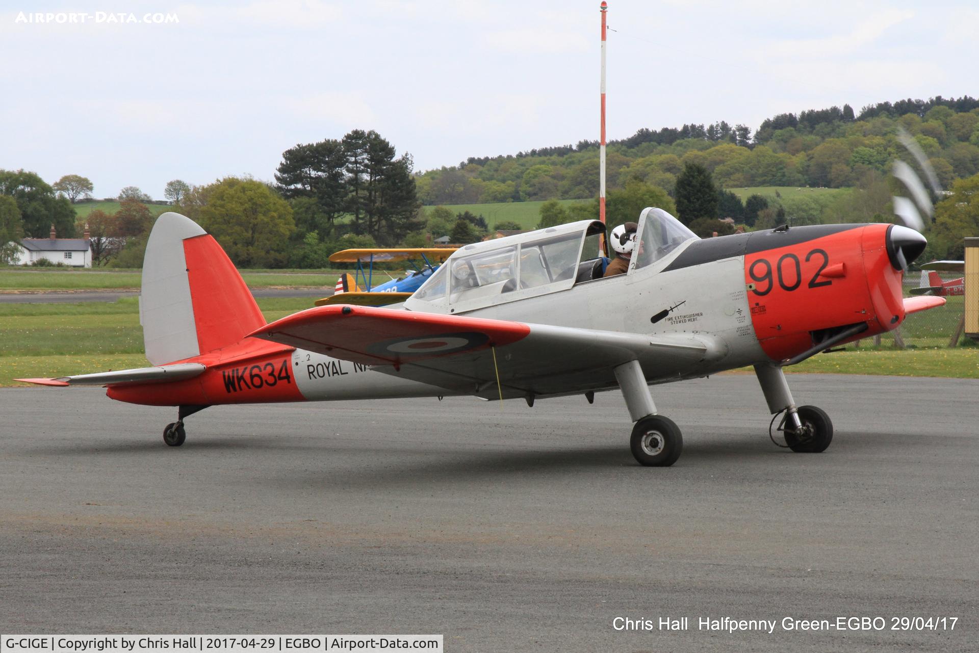 G-CIGE, 1952 De Havilland DHC-1 Chipmunk T.10 C/N C1/0648, at the Radial & Trainer fly-in
