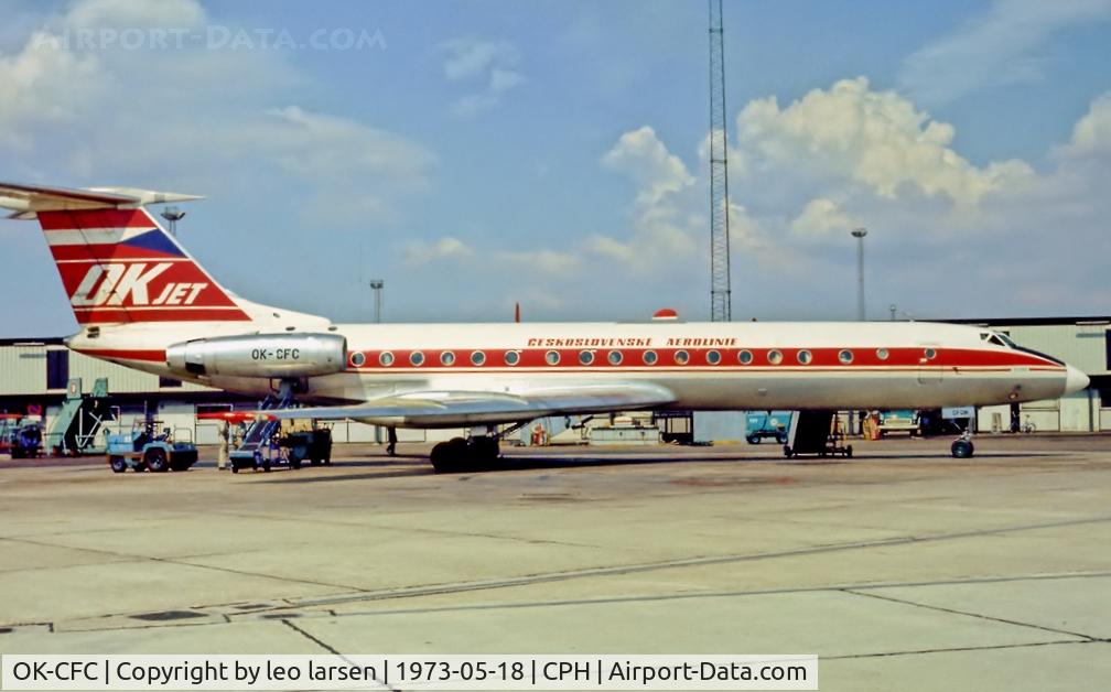 OK-CFC, 1972 Tupolev Tu-134A C/N 2351504, Copenhagen 18.5.1973
