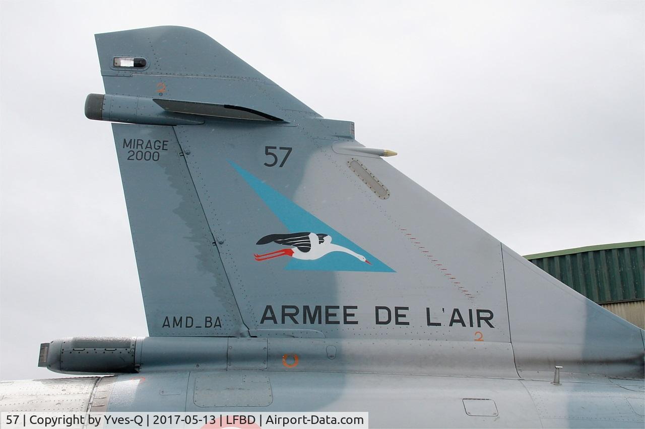 57, Dassault Mirage 2000-5F C/N 257, Dassault Mirage 2000-5F, Close view of tail, Bordeaux-Mérignac airport (LFBD-BOD) Open day 2017
