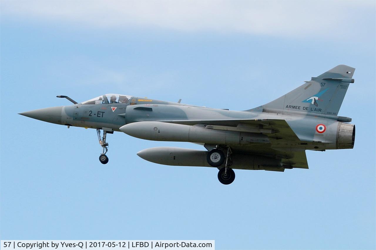 57, Dassault Mirage 2000-5F C/N 257, Dassault Mirage 2000-5F, On final rwy 23, Bordeaux-Mérignac airport (LFBD-BOD)