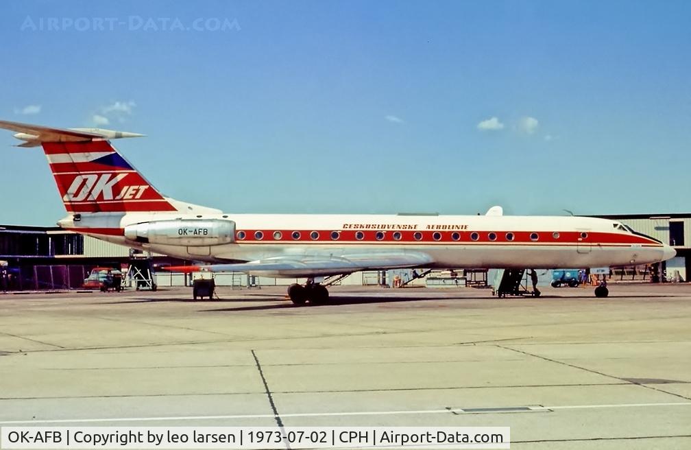 OK-AFB, 1971 Tupolev Tu-134A C/N 1351410, Copenhagen 2.7.1973