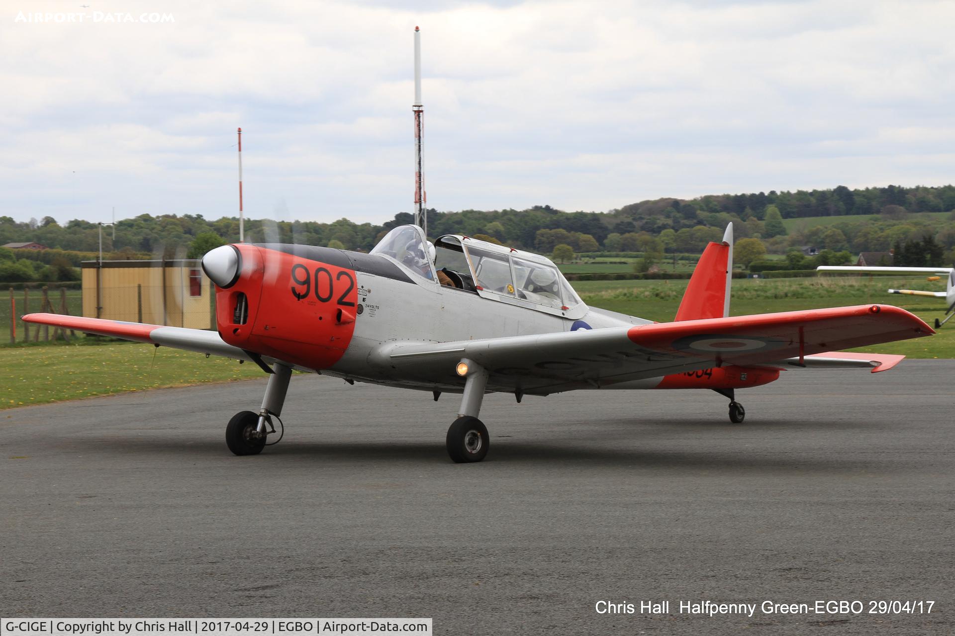 G-CIGE, 1952 De Havilland DHC-1 Chipmunk T.10 C/N C1/0648, at the Radial & Trainer fly-in