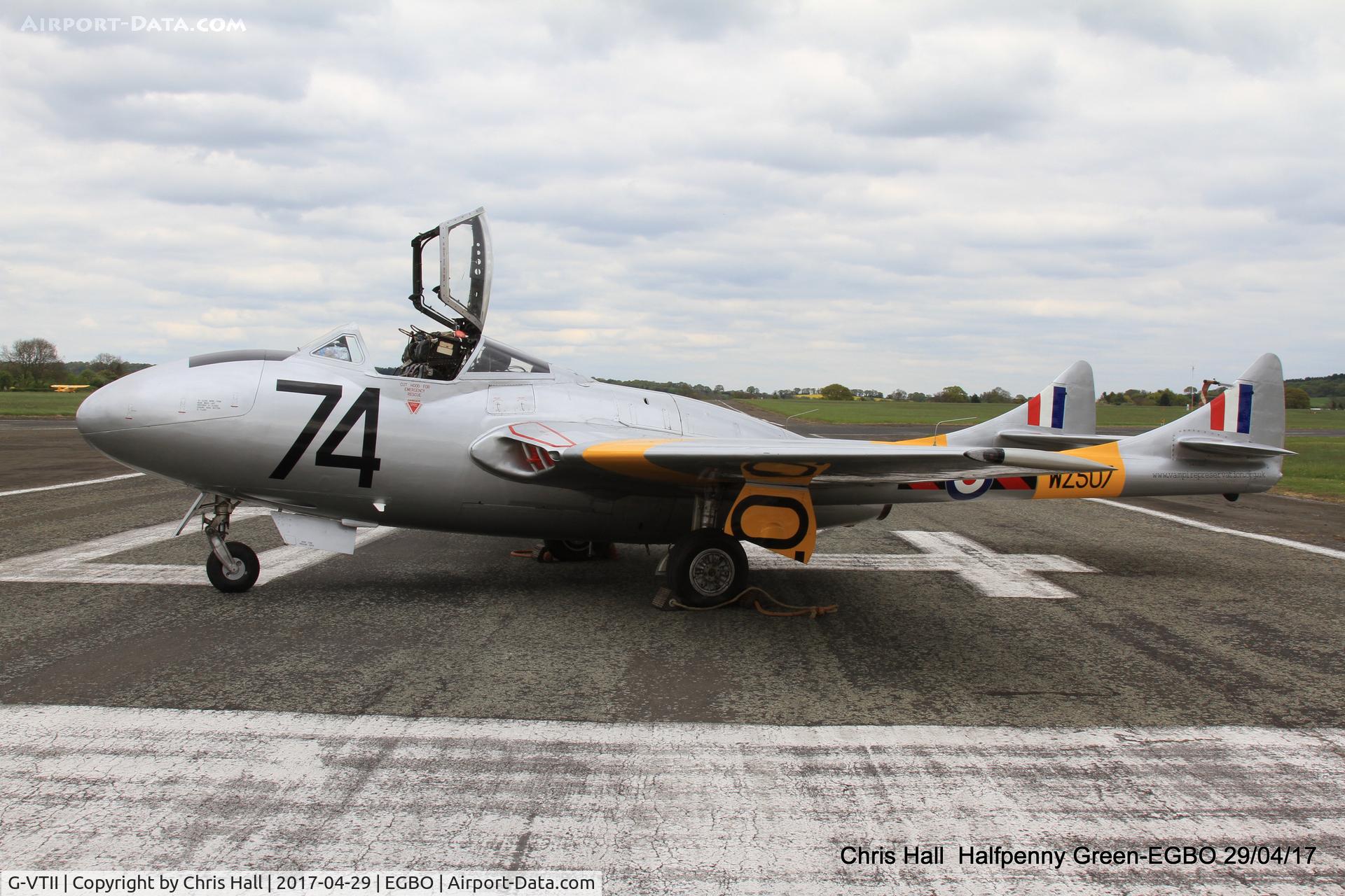 G-VTII, 1954 De Havilland DH-115 Vampire T.11 C/N 15127, at the Radial & Trainer fly-in