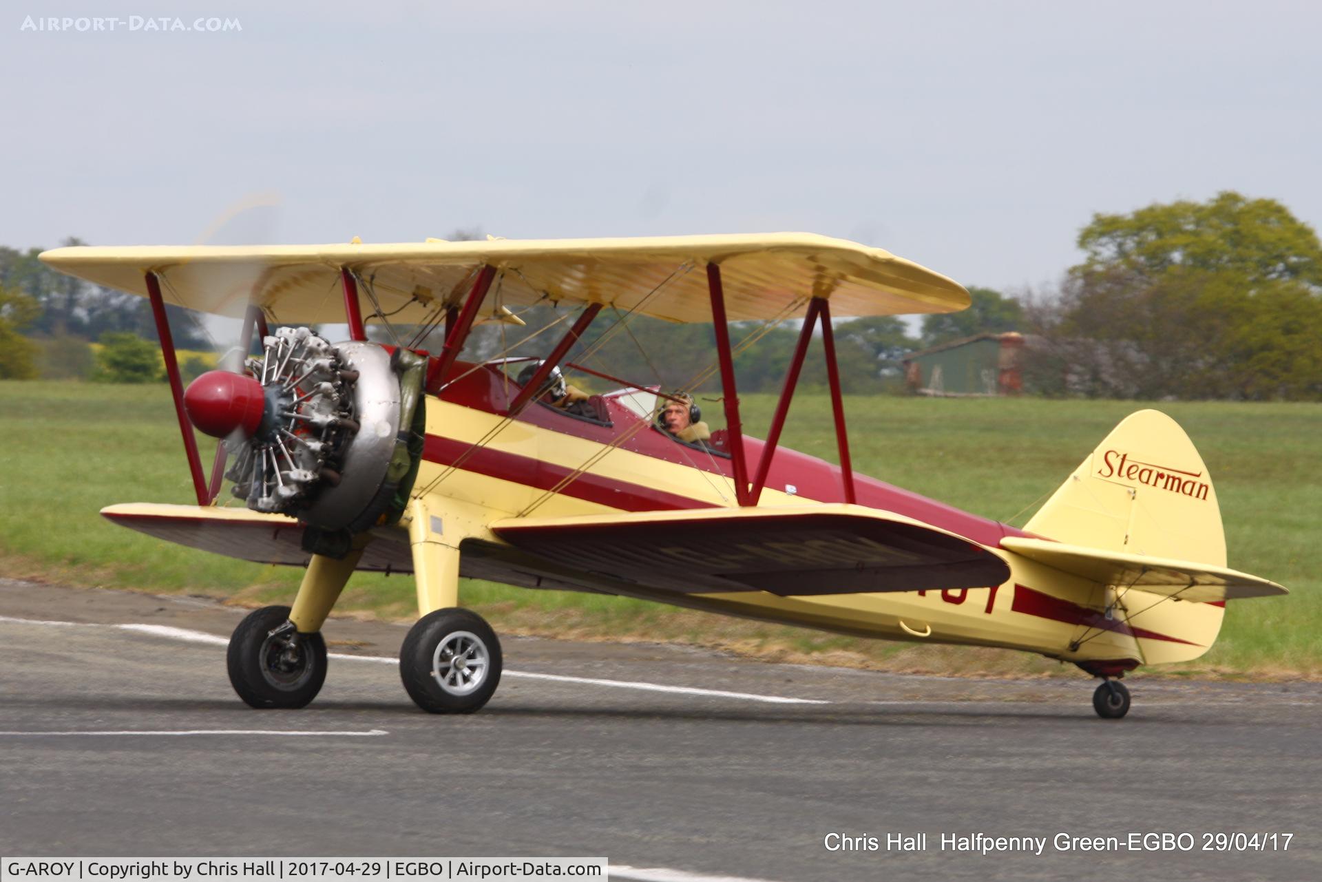G-AROY, 1942 Boeing PT-17 Kaydet (A75N1) C/N 75-4775, at the Radial & Trainer fly-in