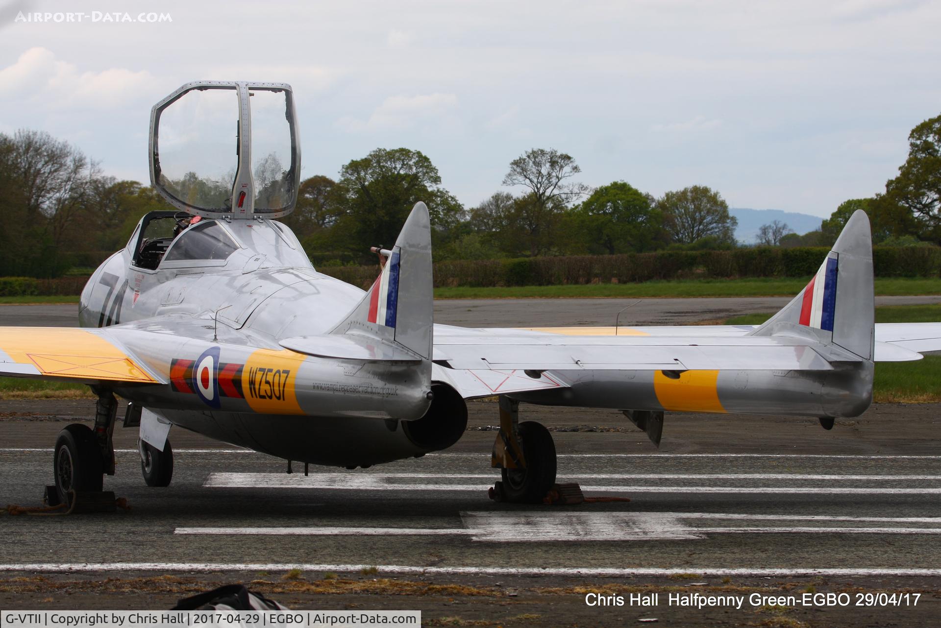 G-VTII, 1954 De Havilland DH-115 Vampire T.11 C/N 15127, at the Radial & Trainer fly-in