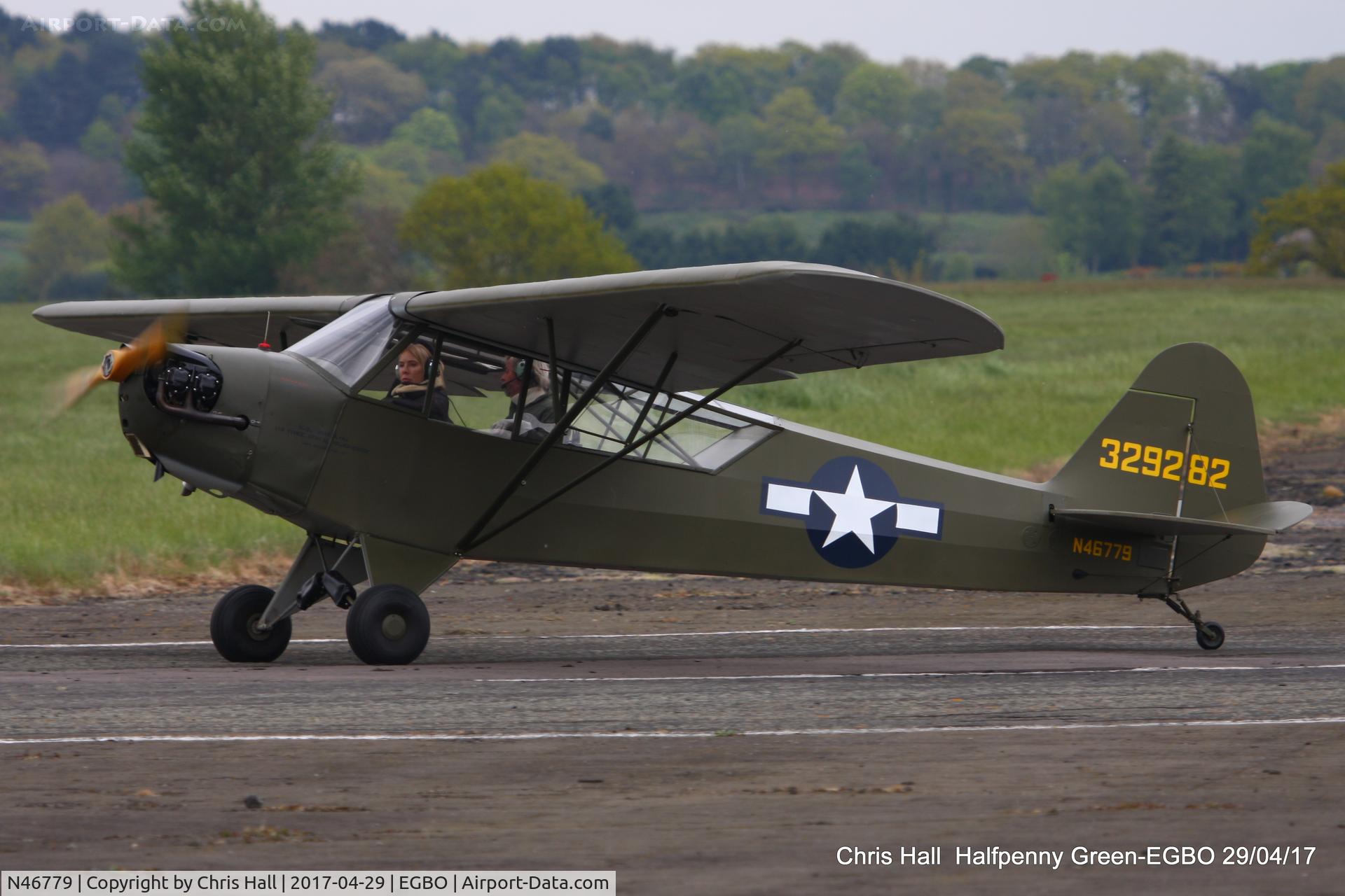 N46779, Piper J3C-65 Cub Cub C/N 10573, at the Radial & Trainer fly-in