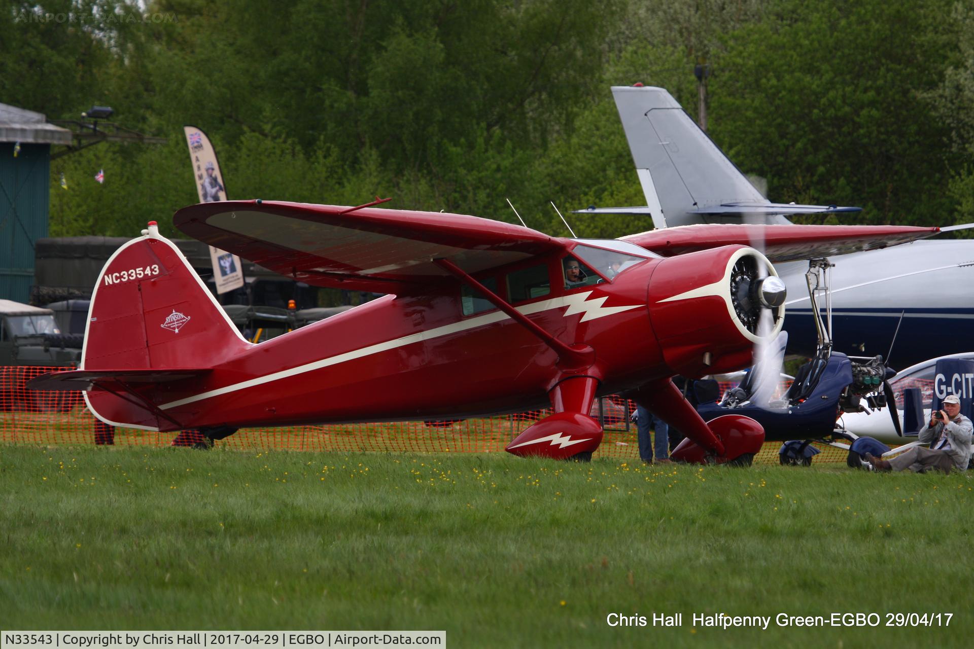 N33543, 1944 Stinson V77 Reliant C/N 77-373, at the Radial & Trainer fly-in