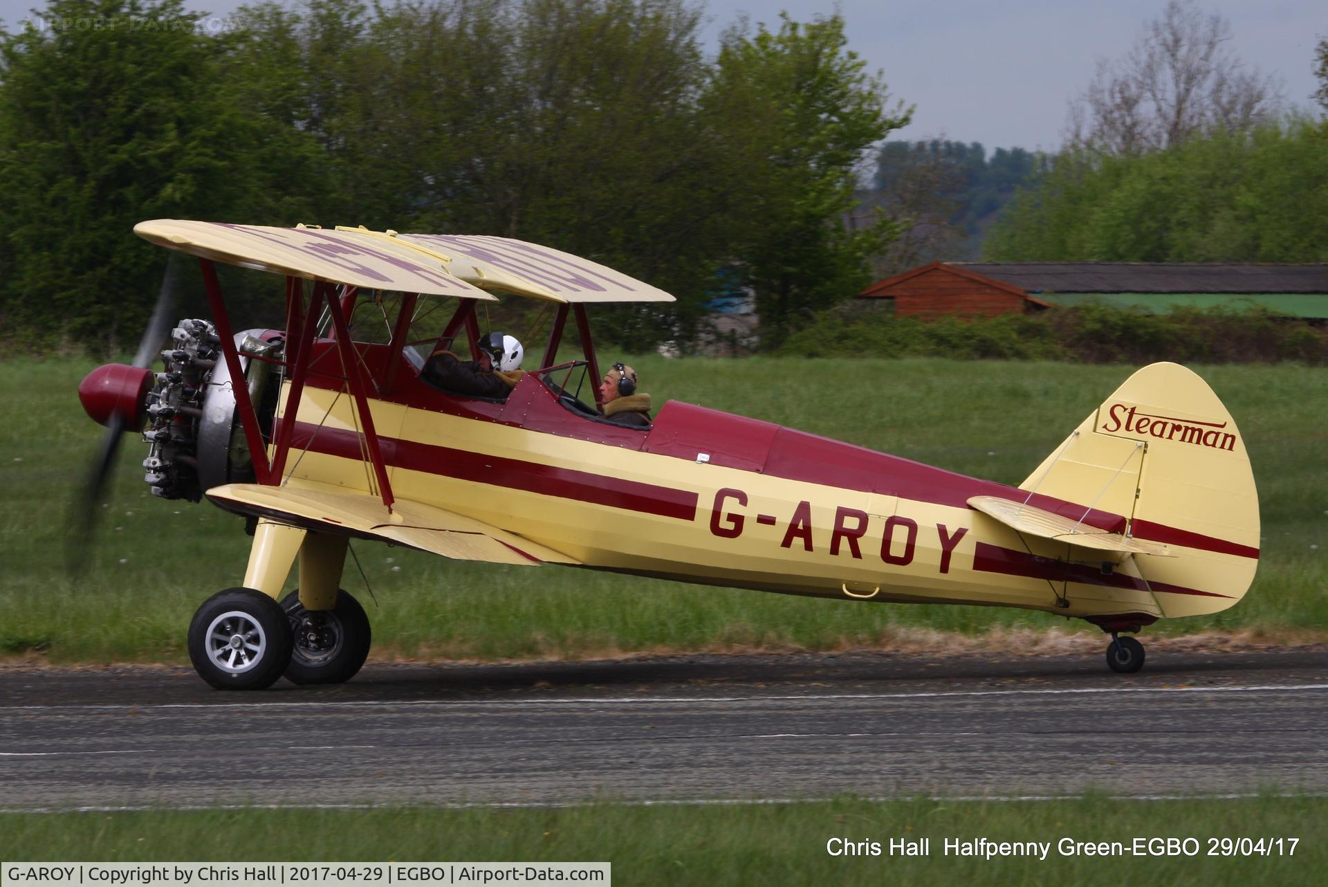 G-AROY, 1942 Boeing PT-17 Kaydet (A75N1) C/N 75-4775, at the Radial & Trainer fly-in