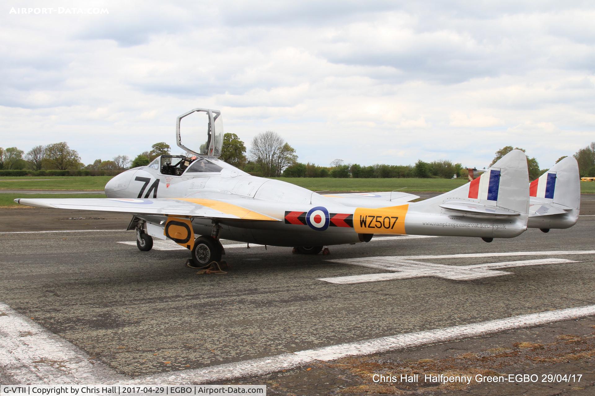 G-VTII, 1954 De Havilland DH-115 Vampire T.11 C/N 15127, at the Radial & Trainer fly-in