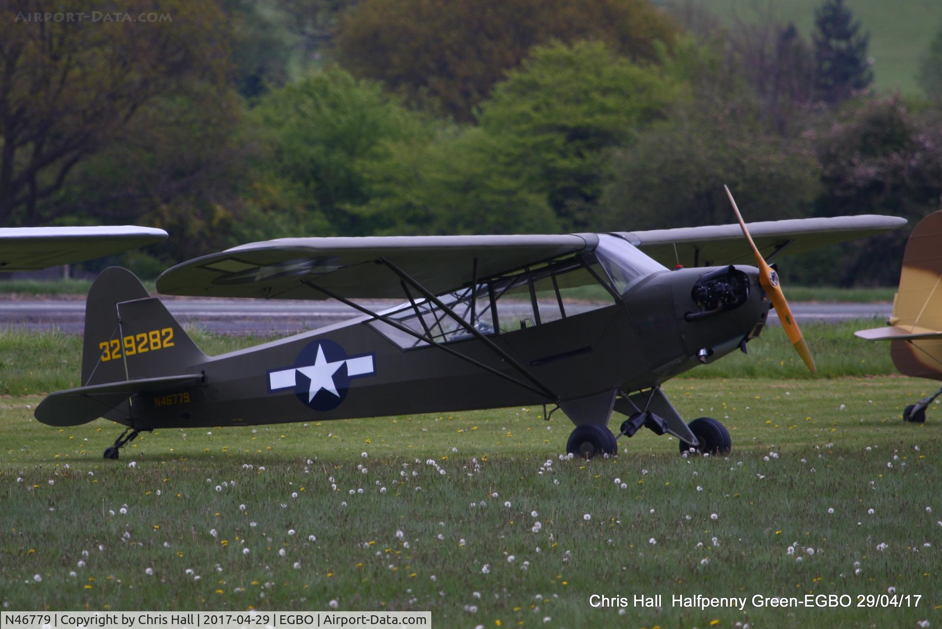 N46779, Piper J3C-65 Cub Cub C/N 10573, at the Radial & Trainer fly-in