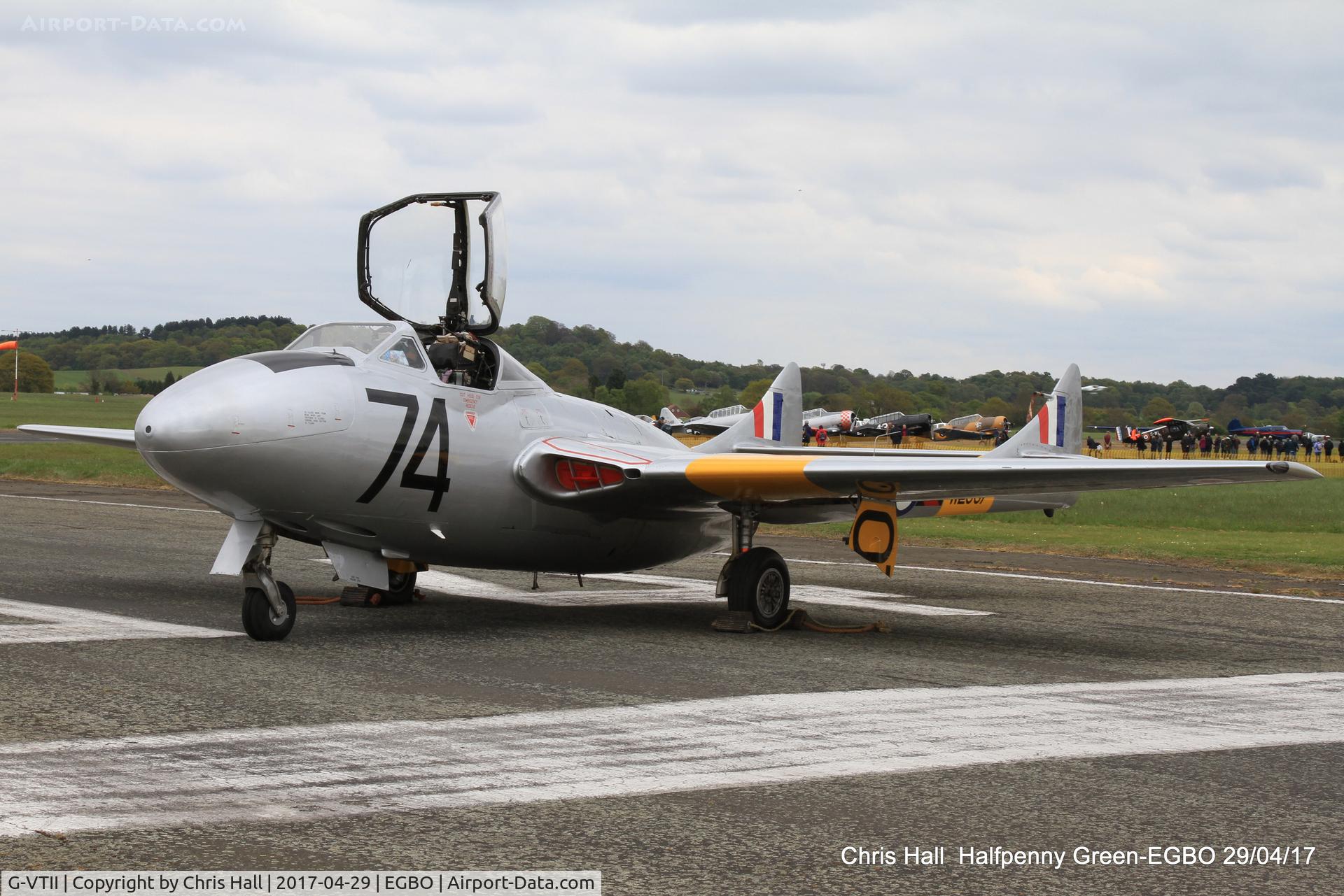 G-VTII, 1954 De Havilland DH-115 Vampire T.11 C/N 15127, at the Radial & Trainer fly-in