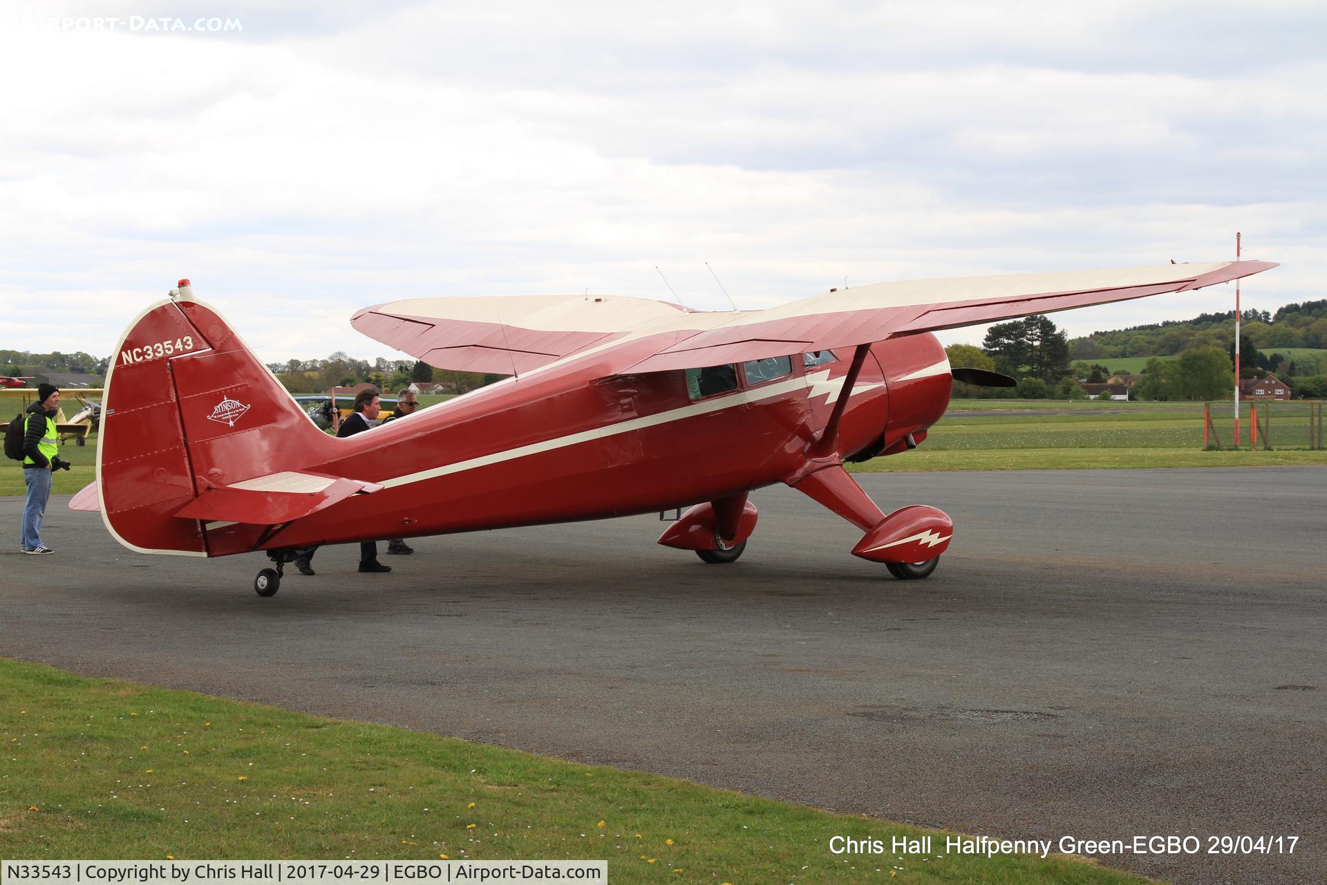 N33543, 1944 Stinson V77 Reliant C/N 77-373, at the Radial & Trainer fly-in
